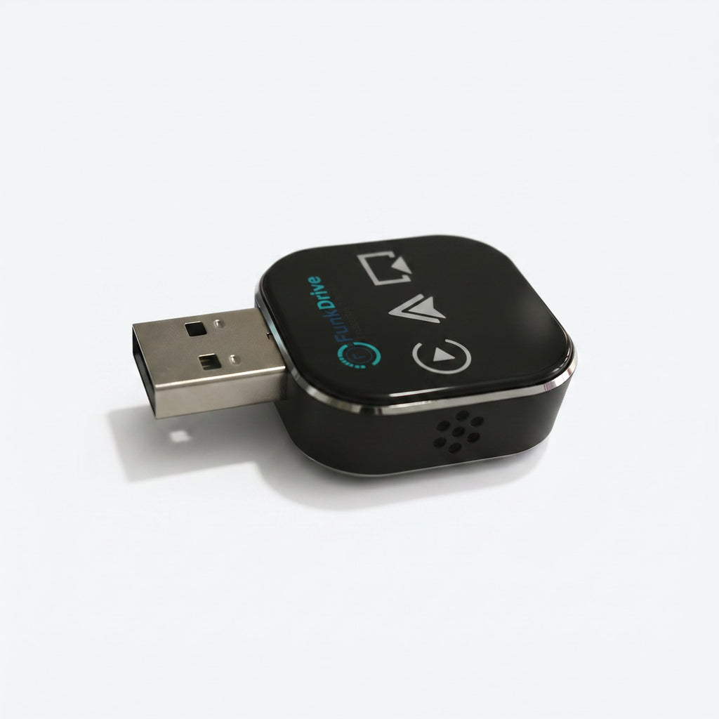 FunkDrive wireless CarPlay adapter, front view
